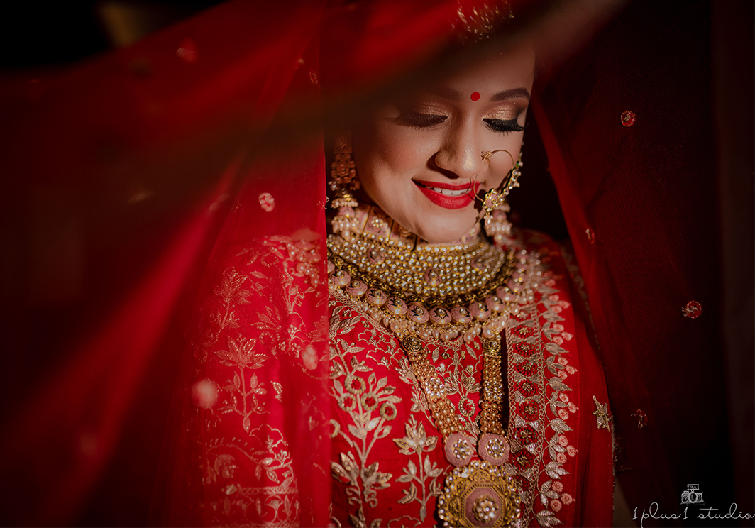 A Beautiful Bride Wearing Red Lehenga · Free Stock Photo